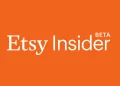Banner naranja con texto 'Etsy Insider BETA' anunciando un programa de membresía de Etsy.