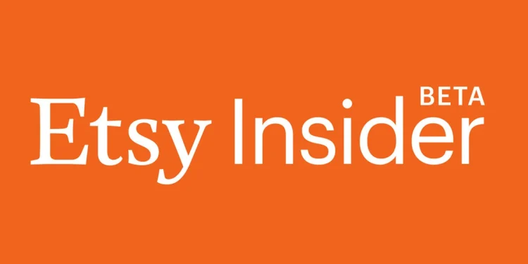 Banner naranja con texto 'Etsy Insider BETA' anunciando un programa de membresía de Etsy.