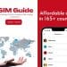 Banner que muestra el título 'eSIM Guide' con encabezado rojo y fondo transparente.