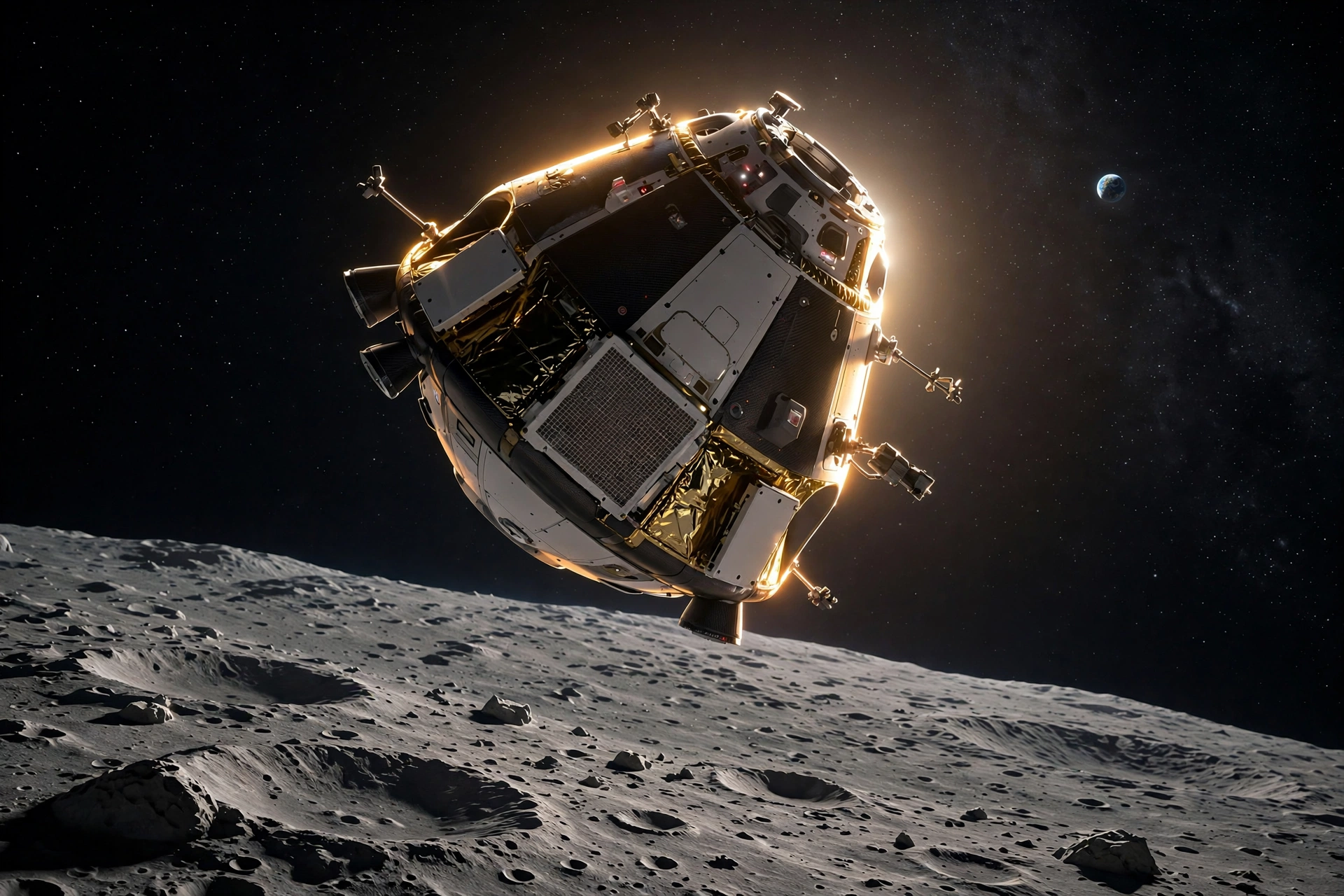 Cápsula Orion Integrity orbitando alrededor de la Luna