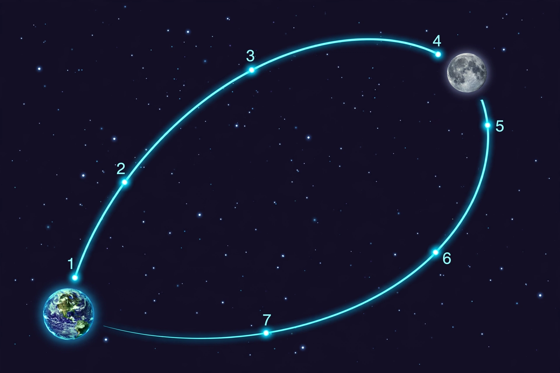 Infografía de la trayectoria de 10 días de Artemis II alrededor de la Luna