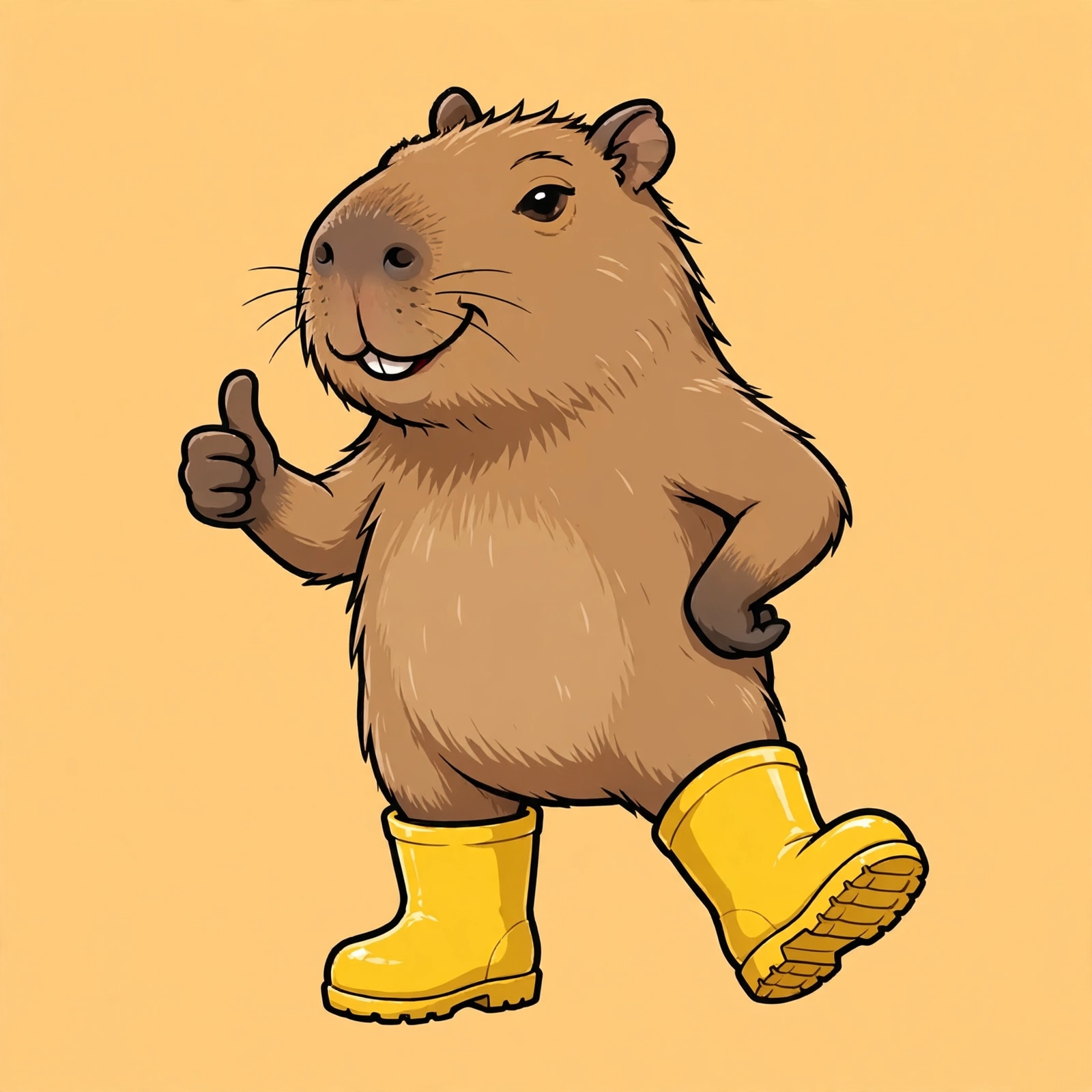 Ilustración del meme del capibara con botas