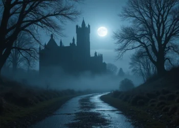 Castillo antiguo de noche