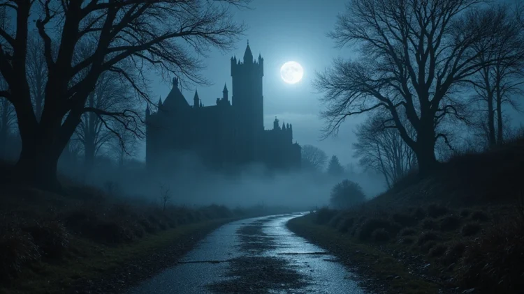 Castillo antiguo de noche