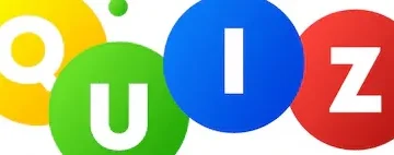 Letras QUIZ en círculos de colores sobre fondo blanco