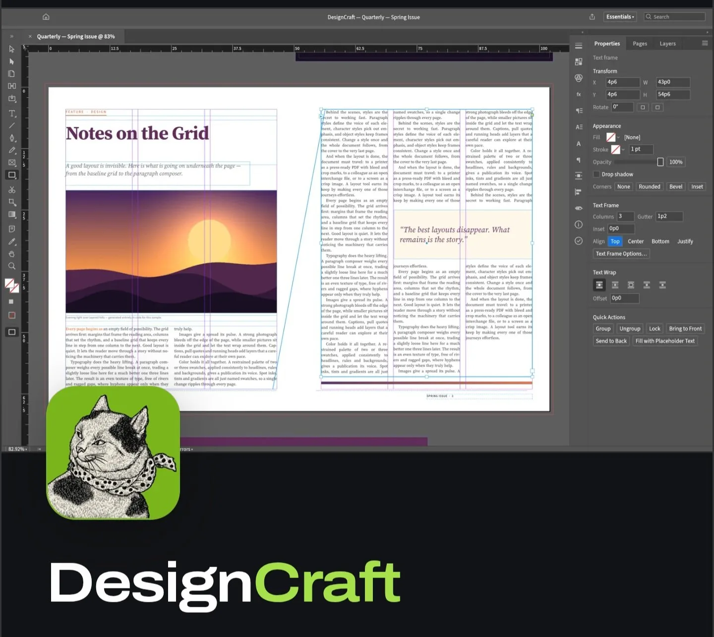 Imagen promocional oficial de DesignCraft, la app open source de maquetación editorial de ArtCraft
