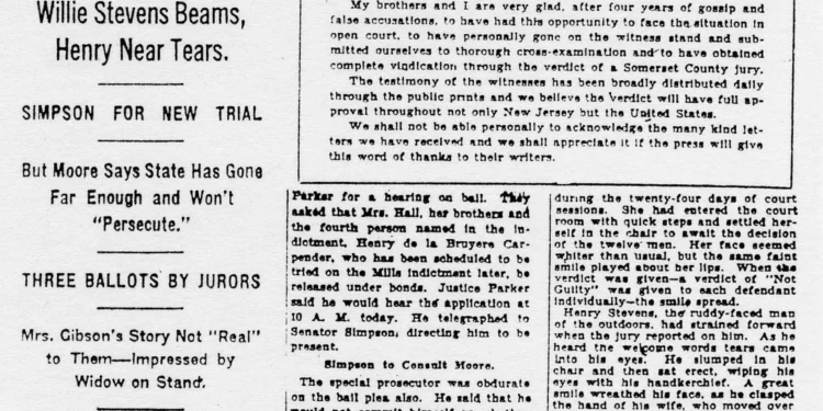 Portada del New York Times de 1926 sobre un famoso caso de asesinato real