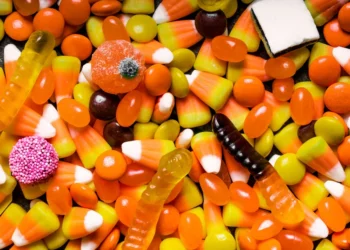 Montón de dulces de Halloween