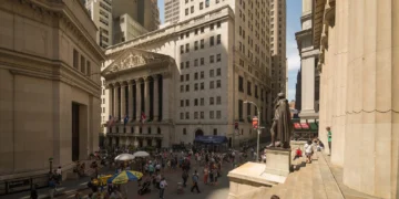 Edificio de la Bolsa de Nueva York en Wall Street