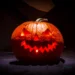 Calabaza tallada iluminada