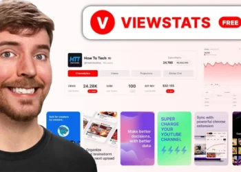 Miniatura promocional de ViewStats con panel de analíticas de YouTube