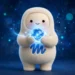 La mascota de Muse sosteniendo un orbe azul brillante