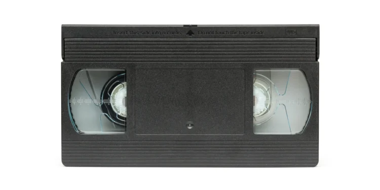 Videocassette VHS visto de frente